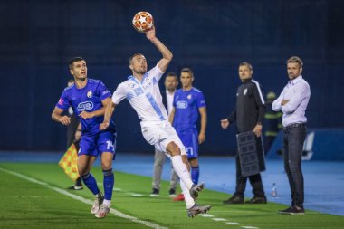 Zagreb, Hırvatistan - 13 Temmuz 2019: Hırvatistan Süper Kupası, Gnk Dinamo - Hnk Rijeka. Oyuncu bir el ile topu kapma