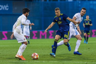 Zagreb, Hırvatistan - 30 Temmuz 2019: Uefa Şampiyonlar Ligi ikinci ön eleme turu, Gnk Dinamo vs. F.C. Saburtalo. Eylem Mislav Orsic (99)