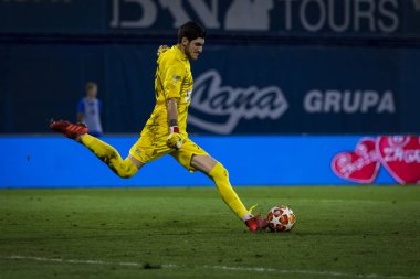 Zagreb, Hırvatistan - 30 Temmuz 2019: Uefa Şampiyonlar Ligi ikinci ön eleme turu, Gnk Dinamo vs. F.C. Saburtalo. Eylem Lazare Kupatadze (27)