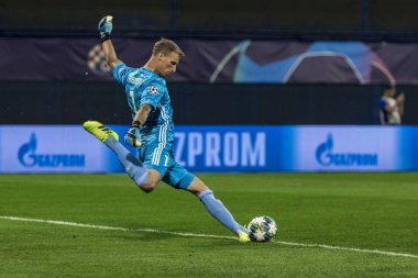Zagreb, Hırvatistan - 21 Ağustos 2019: Uefa Şampiyonlar Play Off'lar 1. Rosenborg Bk. Eylem Andre Hansen (1)