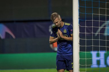 Zagreb, Hırvatistan - 21 Ağustos 2019: Uefa Şampiyonlar Play Off'lar 1. Rosenborg Bk. Eylem Dani Olmo (7)