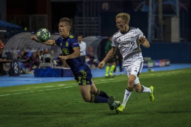Zagreb, Hırvatistan - 21 Ağustos 2019: Uefa Şampiyonlar Play Off'lar 1. Rosenborg Bk. Eylem Dani Olmo (7)