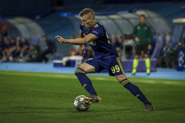 Zagreb, Hırvatistan - 21 Ağustos 2019: Uefa Şampiyonlar Play Off'lar 1. Rosenborg Bk. Eylem Mislav Orsic (99)