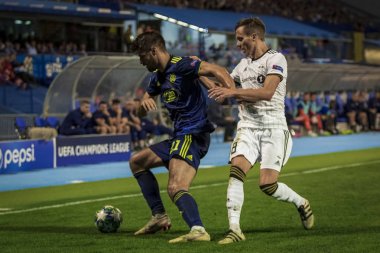 Zagreb, Hırvatistan - 21 Ağustos 2019: Uefa Şampiyonlar Play Off'lar 1. Rosenborg Bk. Eylem Bruno Petkovic (21)