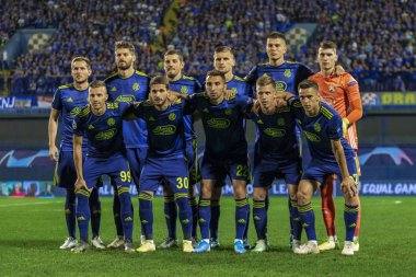 Zagreb, Hırvatistan - 21 Ağustos 2019: Uefa Şampiyonlar Play Off'lar 1. Rosenborg Bk. Gnk Dinamo oyuncu kadrosu