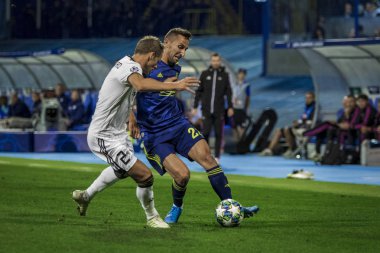 Zagreb, Hırvatistan - 21 Ağustos 2019: Uefa Şampiyonlar Play Off'lar 1. Rosenborg Bk. Eylemde 