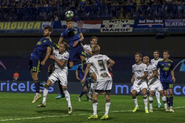 Zagreb, Hırvatistan - 21 Ağustos 2019: Uefa Şampiyonlar Play Off'lar 1. Rosenborg Bk. Eylem Dino Peric (55)