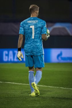Zagreb, Hırvatistan - 21 Ağustos 2019: Uefa Şampiyonlar Play Off'lar 1. Rosenborg Bk. Eylem Andre Hansen (1)