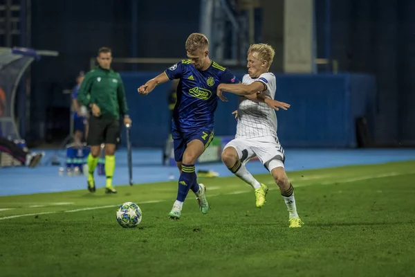 Zagreb Hırvatistan Ağustos 2019 Uefa Şampiyonlar Play Lar Rosenborg Eylem — Stok fotoğraf