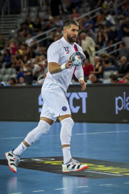 Zagreb, Hırvatistan - 14 Eylül 2019: Ehf man 's Championship League. PD Zagreb, Paris Saint-Germain 'e karşı. Karabaş Luka (22))