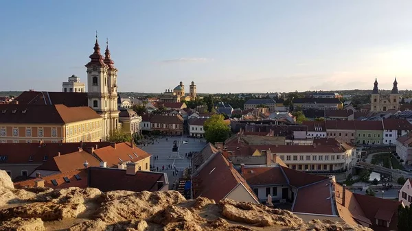 Vista Sobre Cidade Eger Hungria Vista Das Muralhas Castelo — Fotografia de Stock