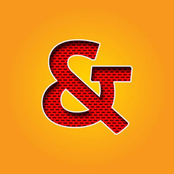 Enkel Teken Ampersand Teken Lettertype Oranje Gele Kleur Alfabet — Stockfoto