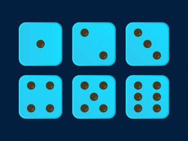 Neo Mavi renk Vektör Zar