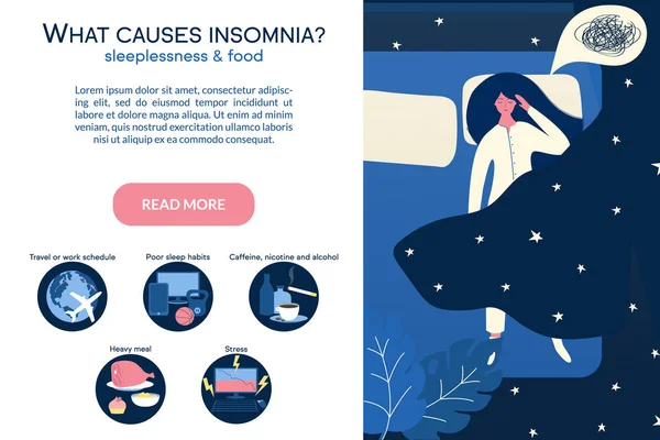 Alasan insomnia - Stok Vektor