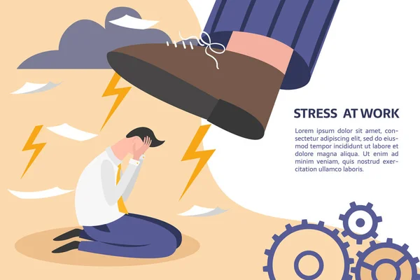 Stres di tempat kerja - Stok Vektor