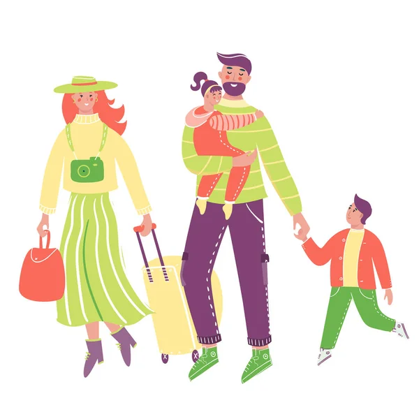 Family travellers — Wektor stockowy
