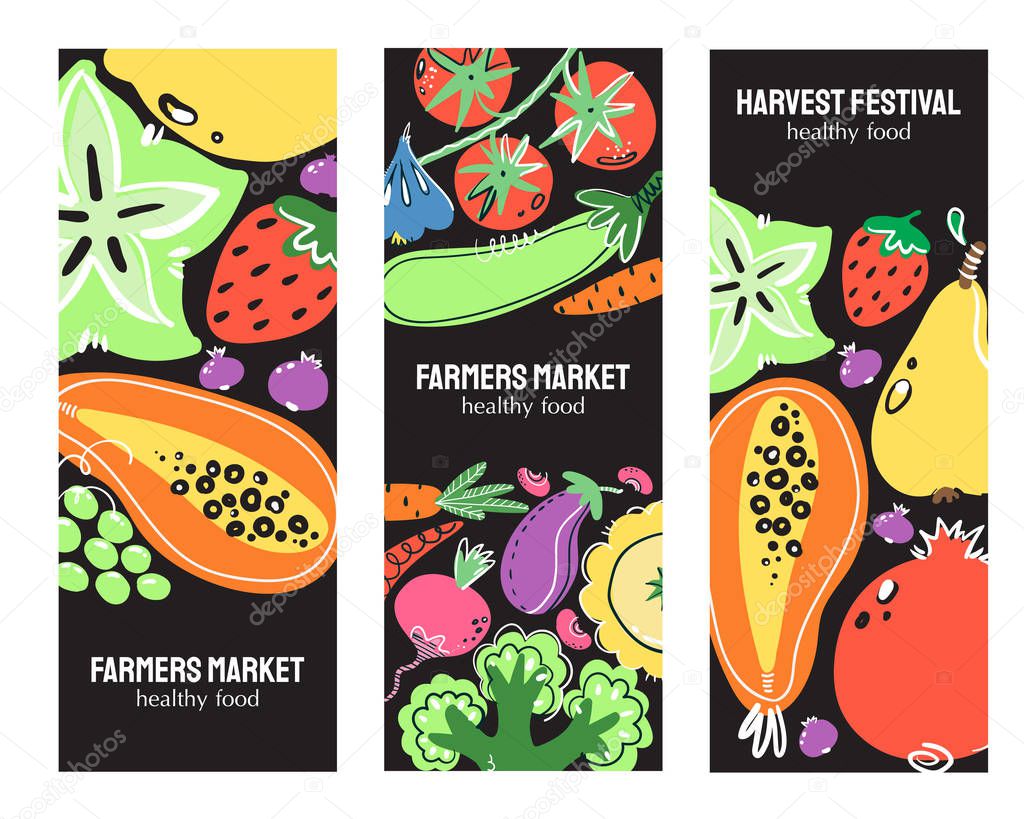 veggies&fruits banner set