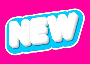 Yeni etiket, izole etiket tasarım şablonu, promosyon posteri, vektör çizimi