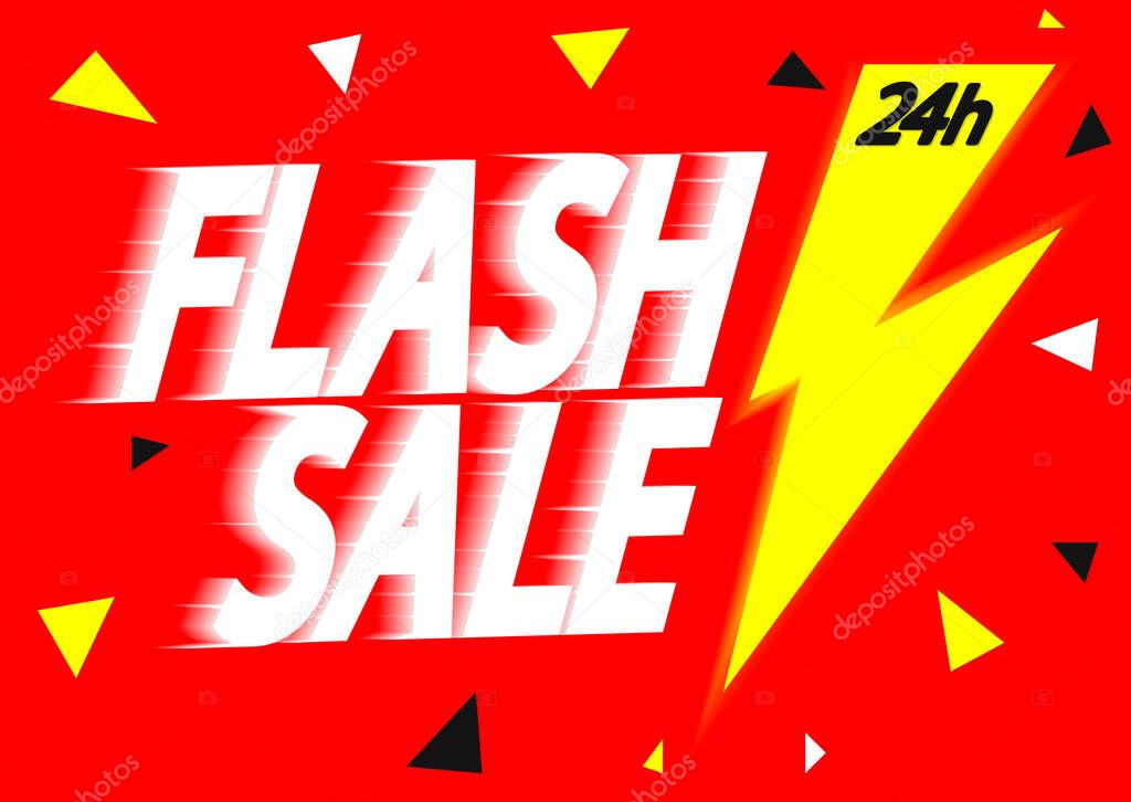 Flash discount poster design template, vector illustration