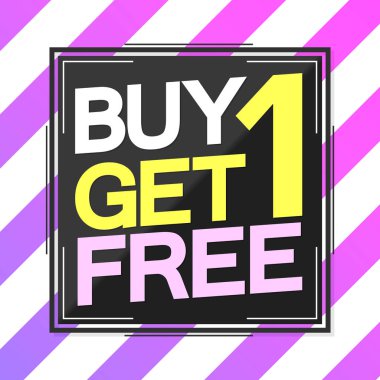 1 alın 1 ücretsiz, Satılık poster tasarım şablonu, yaz indirim afiş, vektör illüstrasyon al