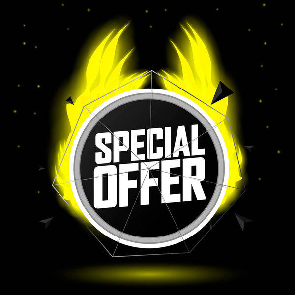 Special Offer, sale banner design template, discount tag, app icon, vector illustration