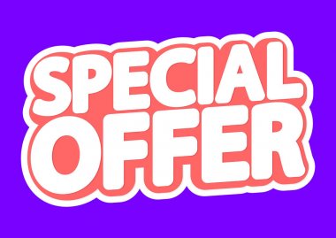 Özel Teklif, satış etiketi, poster tasarım şablonu, indirimli yalıtılmış etiket, vektör illüstrasyon