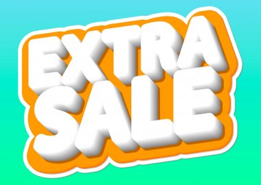 Ekstra Satış, poster tasarım şablonu, izole etiket, vektör illüstrasyon