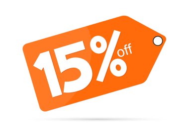 Ekstra Satış, %15 indirim, banner tasarım şablonu, indirim etiketi, vektör çizimi