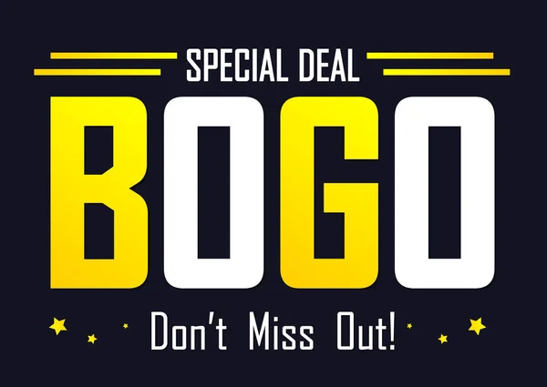 Koop Get Gratis Verkoop Poster Ontwerpsjabloon Bogo Aanbod Speciale Deal — Stockvector