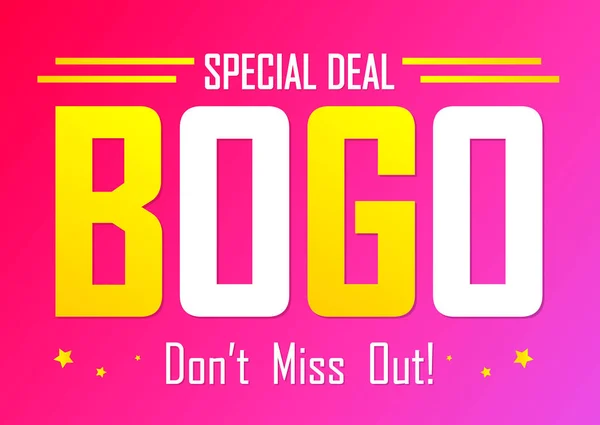 Koop Get Gratis Verkoop Poster Ontwerpsjabloon Bogo Aanbod Speciale Deal — Stockvector