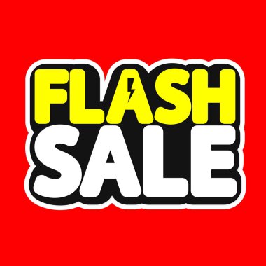 Flash Satış, poster tasarım şablonu, izole etiket, vektör illüstrasyon