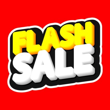 Flash Satış, poster tasarım şablonu, izole etiket, vektör illüstrasyon