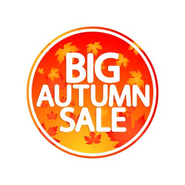 Büyük Sonbahar İndirimi, afiş tasarım şablonu, indirim etiketi, Sonbahar teklifi, uygulama simgesi, vektör çizimi
