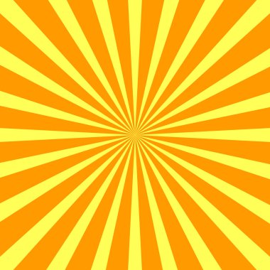 Sarı radyal arka plan, poster tasarım şablonu, vektör çizimi