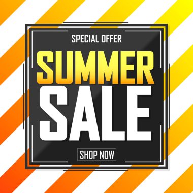 Yaz Satış, poster tasarım şablonu, özel teklif, vektör illüstrasyon