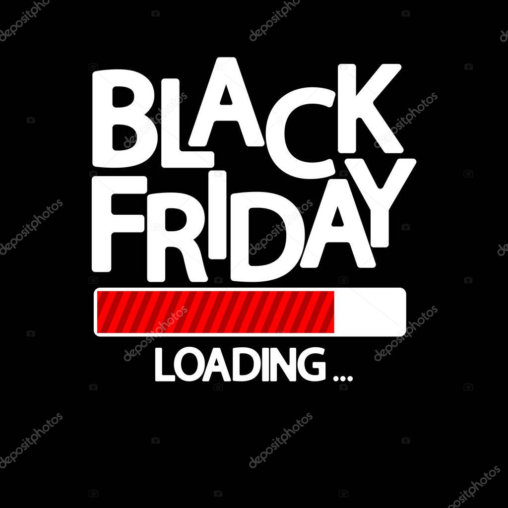 Black Friday Sale, progress loading bar design template, vector illustration