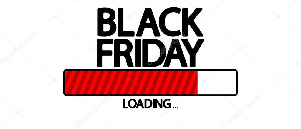 Black Friday Sale, progress loading bar design template, vector illustration