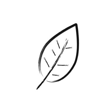 Yaprak simgesi, fırça grunge tasarım şablonu, vektör çizimi