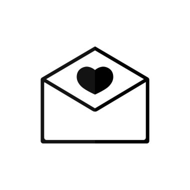Zarf simgesi, Sevgililer Günü sembolü, grafik tasarım şablonu, aşk mesajı, vektör illüstrasyon