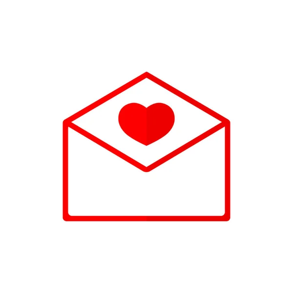 Ikona Koperty Walentynki Symbol Szablon Projektu Graficznego Miłość Wiadomość Wektor — Wektor stockowy