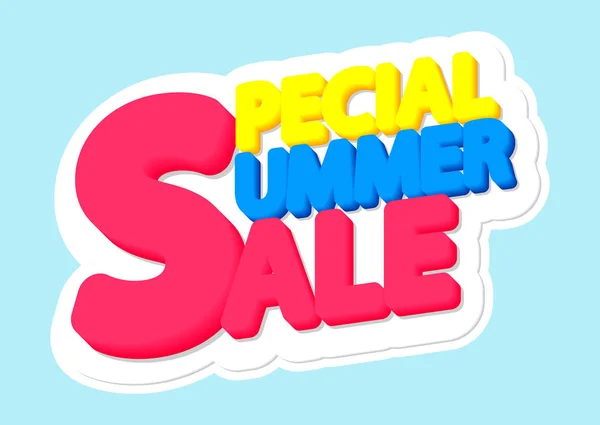 Special Summer Sale Poster Design Template Isolated Sticker Vector Illustration — Stock Vector