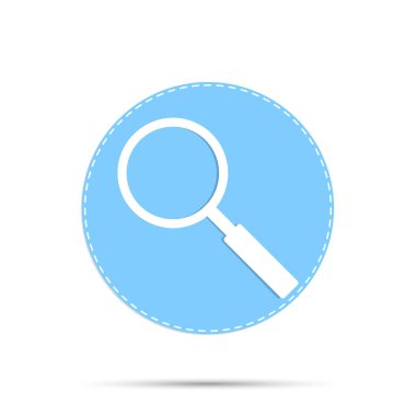 Büyüteç simgesi, loupe sembolü, düz tasarım şablonu, vektör illüstrasyon