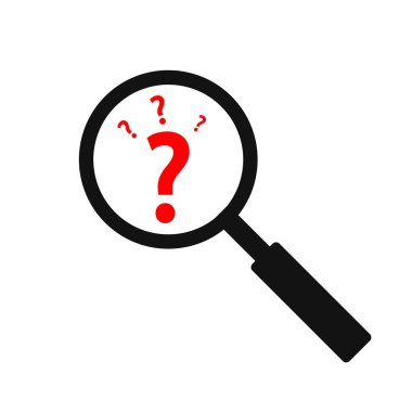 Arama simgesi, Soru işareti işareti tasarım şablonu, sor simgesi, vektör çizimi