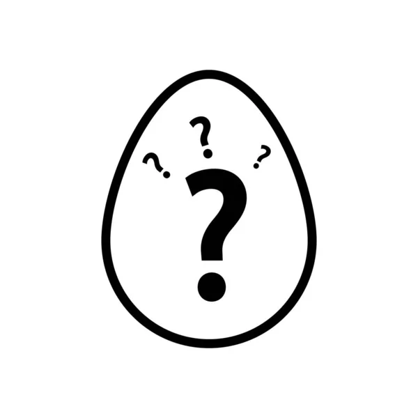 サプライズアイコン付き卵 疑問符記号 シンボルデザインテンプレート ベクトルイラスト — ストックベクタ