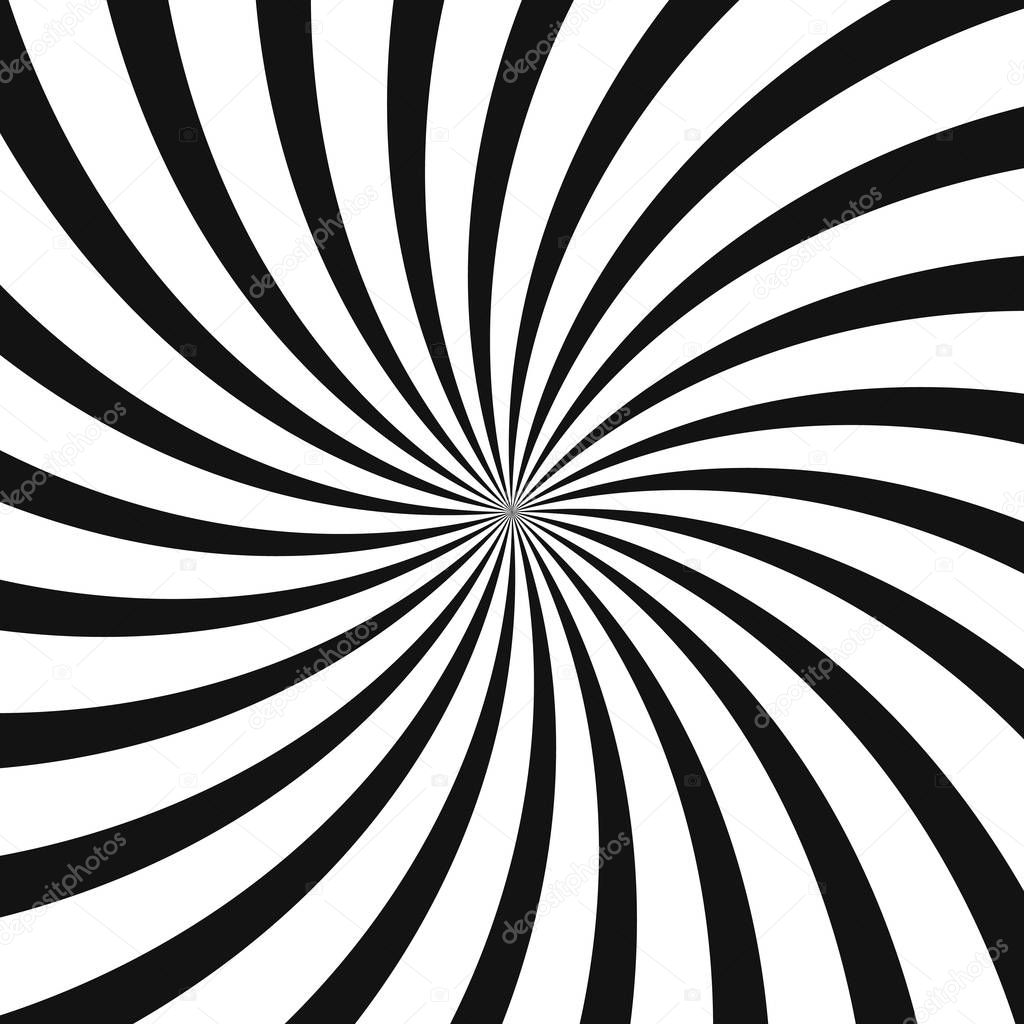 Swirl background, monochrome poster design template, vector illustration