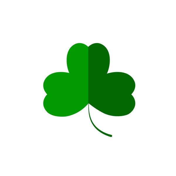 Clover Icon Patricks Day Symbol Flat Design Template Three Leaf — Stock Vector