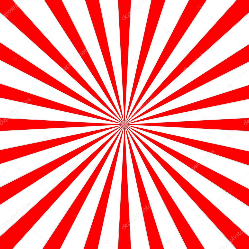 Red radial background, poster design template, vector illustration
