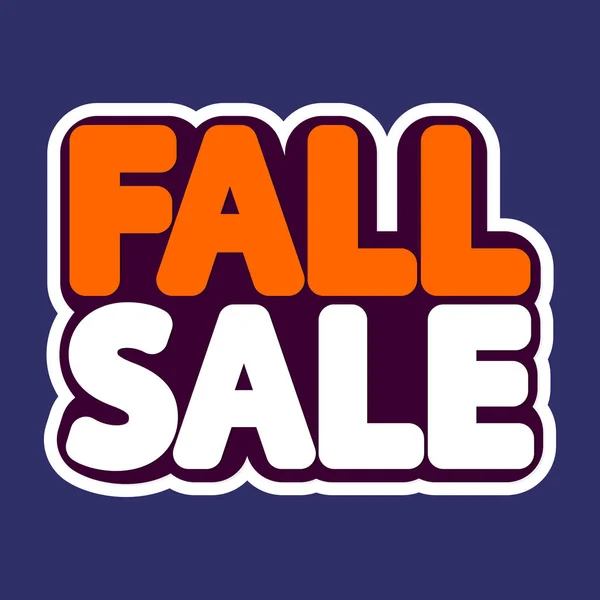 Fall Sale Poster Design Template Isolated Sticker Autumn Discount Vector — Stock Vector