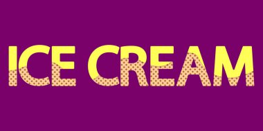 Yazı dondurma, poster tasarım şablonu, vektör illüstrasyon