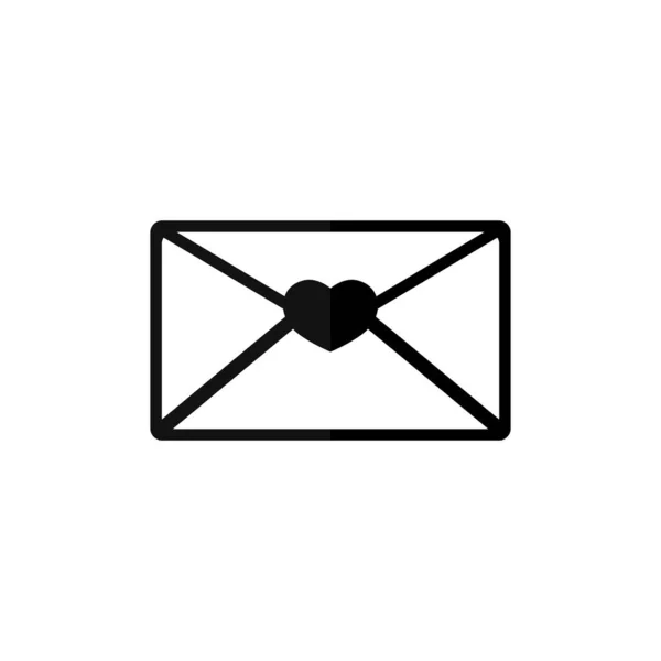 Icône Enveloppe Symbole Saint Valentin Modèle Conception Graphique Message Amour — Image vectorielle